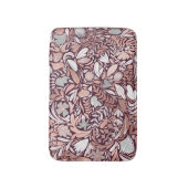 Rose Gold Burgundy Floral Illustration Badematte (Vorderseite Vertikal)