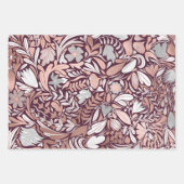Rose Gold Burgundy Floral Illustration Geschenkpapier Set (Vorderseite 3)