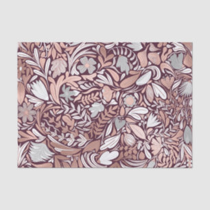 Rose Gold Burgundy Floral Illustration Seidenpapier