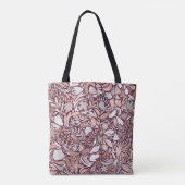 Rose Gold Burgundy Floral Illustration Tasche (Rückseite)