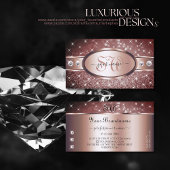 Rose Gold Burgundy Glitzer Sparkle Jewels Monogram Visitenkarte