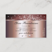 Rose Gold Burgundy Glitzer Sparkle Juwelen kunstvo Visitenkarte (Rückseite)