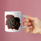 Rose Gold Burgundy Monogram Coffee Tasse