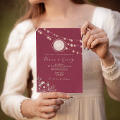 Rose Gold Burgundy Monogram Wedding Einladung