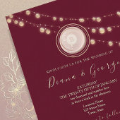 Rose Gold Burgundy Monogram Wedding Einladung
