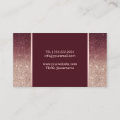 Rose Gold Burgundy Ombre Chic Lips Makeup Artist Visitenkarte (Rückseite)