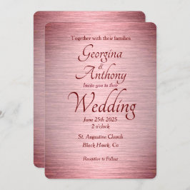 Rose Gold Burgundy Ombre Pink Wedding Einladung