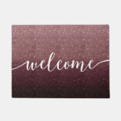 Rose Gold Burgundy Red Glitzer Minimalistischer Em Fußmatte (Vorderseite)