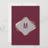 Rose Gold Burgundy Red Gray Geometric Wedding Einladung (Rückseite)