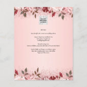 Rose Gold Burgundy Rosa Blumenzwiebeln Einladungen (Rückseite)