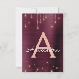 Rose Gold Burgundy Sparkle 16 . Geburtstag Geburts Einladung