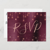Rose Gold Burgundy Sparkle UAWG Response Einladungspostkarte (Vorne/Hinten)
