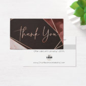 Rose Gold Burgundy Thank You Discount Cards (Schreibtisch)