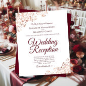 Rose Gold Burgundy Wedding Reception BUDGET Einlad