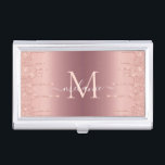 Rose Gold Business Card Individuelle Name Letter Visitenkarten Dose<br><div class="desc">Entwerfen Sie Ihre eigenen Visitenkarten-Cases mit Monogram Rose Gold Blush Glitzer Sparkle Personalisiert Geburtstag - Geburtstag oder Hochzeitsgeschenk / Beides - Beides - Fügen Sie Ihren Brief oder Entfernen - Make your Special Business Card Case Gift - Neu vergrössern und verschieben oder entfernen und fügen Sie Text / Elemente mit...</div>