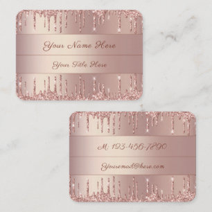 Rose Gold Business Card Shiny Glitzer Visitenkarte