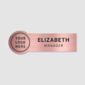 Rose Gold Business Company Logo Namensschild (Vorderseite)