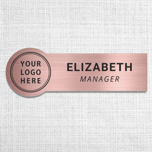 Rose Gold Business Company Logo Namensschild