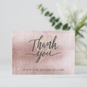 Rose Gold Business dank Karte (Stehend Vorderseite)