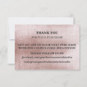 Rose Gold Business dank Karte (Rückseite)