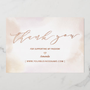 Rose Gold Business-Logo Danke-Paketbeilage Folieneinladung