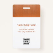 Rose Gold Business Logo Mitarbeiter Foto Ausweis (Rückseite)