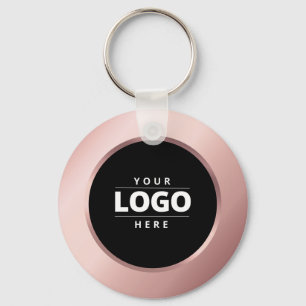 Rose Gold Business Logo QR Code Mitarbeiter Schlüs Schlüsselanhänger