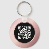 Rose Gold Business Logo QR Code Mitarbeiter Schlüs Schlüsselanhänger (Rückseite)