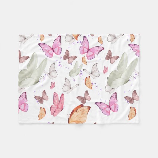 rose gold butterfly fleecedecke (Vorderseite (Horizontal))