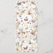 Rose Gold Butterfly Garden Flat Menu Menükarte (Rückseite)