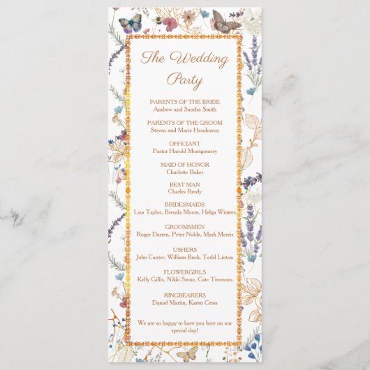 Rose Gold Butterfly Garden Flat Program Programm (Rückseite)