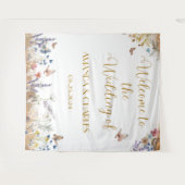 Rose Gold Butterfly Garden Hochzeit Hintergrund Wandteppich (Vorderseite (Horizontal))