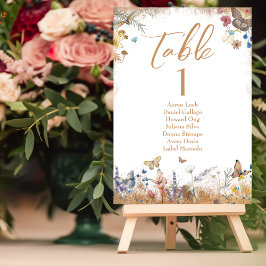 Rose Gold Butterfly Garden Hochzeitskarte Tischnummer