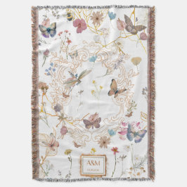 Rose Gold Butterfly Garden Throw Blanket Decke