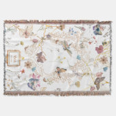 Rose Gold Butterfly Garden Throw Blanket Decke (Vorderseite)