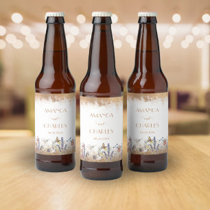 Rose Gold Butterfly Garden Wedding Bierflaschenetikett