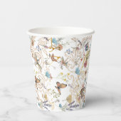Rose Gold Butterfly Garden Wedding Pappbecher (Rückseite)