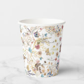 Rose Gold Butterfly Garden Wedding Pappbecher (Vorderseite)