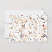 Rose Gold Butterfly Garden Wedding Response Card RSVP Karte (Rückseite)