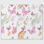 rose gold butterfly geschenkpapier (Flach)