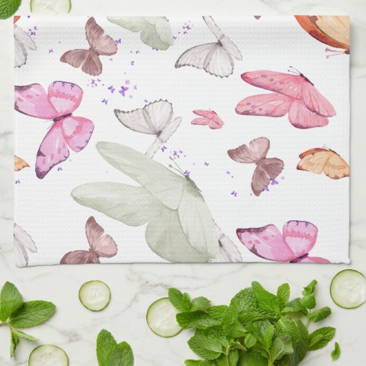rose gold butterfly geschirrtuch (Gefaltet)