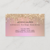 Rose Gold Butterfly Glitzer Tropfen Loyalität Kart Visitenkarte (Rückseite)