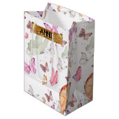 rose gold butterfly mittlere geschenktüte (Vorderseite Schrägansicht)