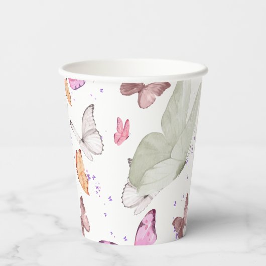 rose gold butterfly pappbecher (Rückseite)