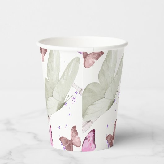 rose gold butterfly pappbecher (Rechts)