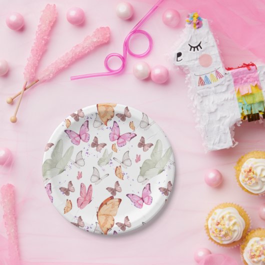 rose gold butterfly pappteller (Party)