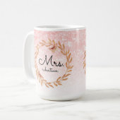 Rose Gold Butterfly Pink Glitzer Brautparty Kaffeetasse (Vorderseite Links)