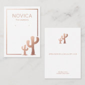 Rose Gold Cactus Earring Display Card Visitenkarte (Vorne/Hinten)