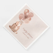Rose Gold Cake 75. Geburtstag Serviette (Ecke)
