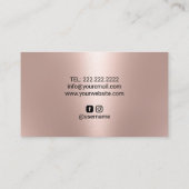Rose Gold Cake Logo Bäckerei Moderne Konditorei Ko Visitenkarte (Rückseite)